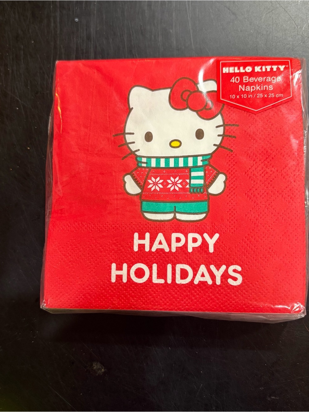 Hello‎ Kitty Red Holiday 'Happy Holidays' Beverage Napkins